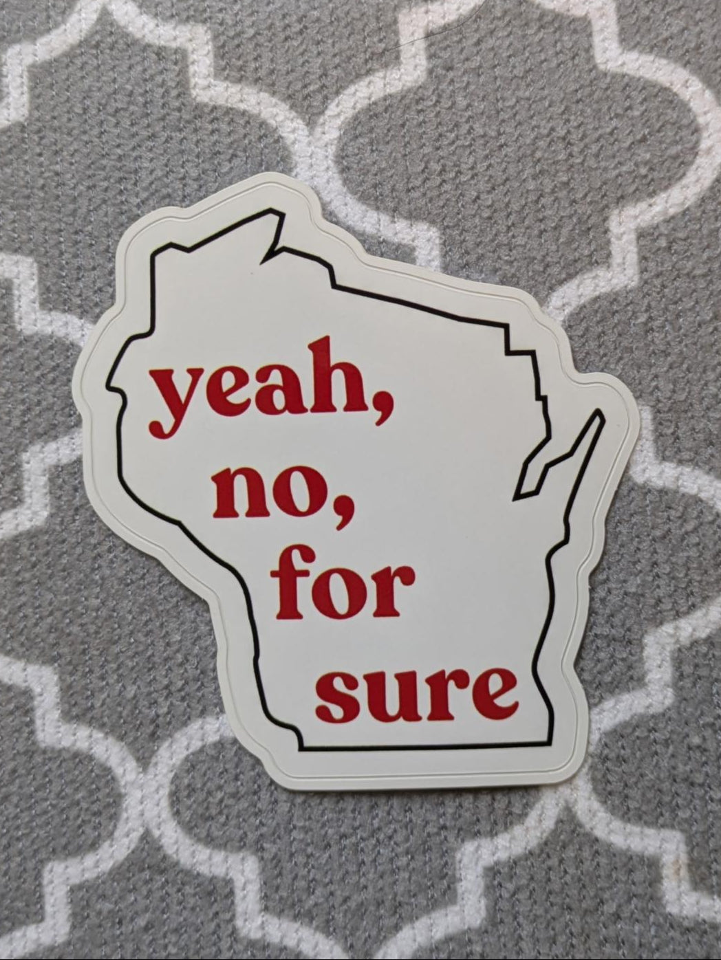 Yeah, No, For Sure - Wisconsin Sticker - Price Includes Shipping