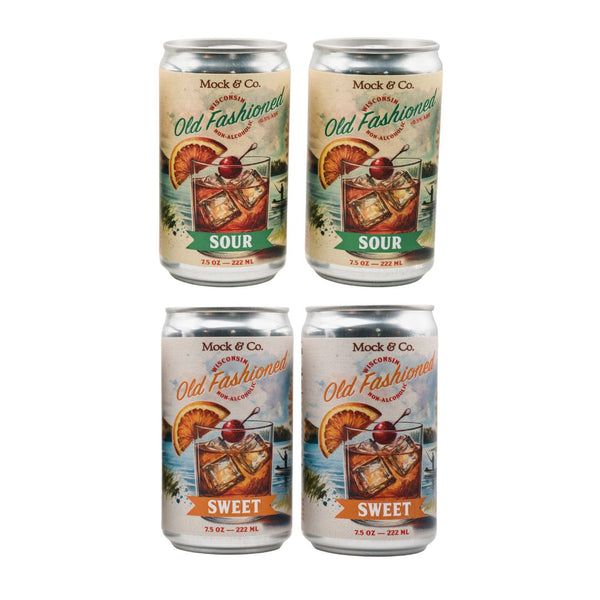 Wisconsin Old Fashioned Sweet & Sour Variety Pack 2 Sweet + 2 Sour (Non-Alcoholic)
